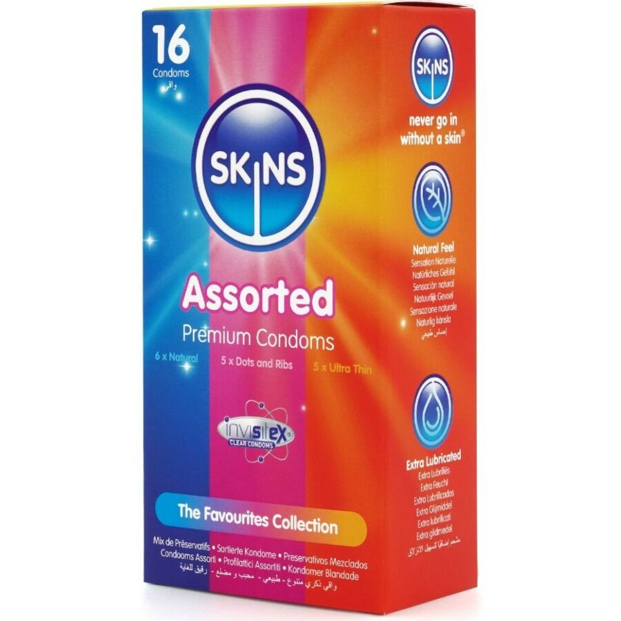 SKINS - ASSORTED PREMIUM CONDOMS PACK 16