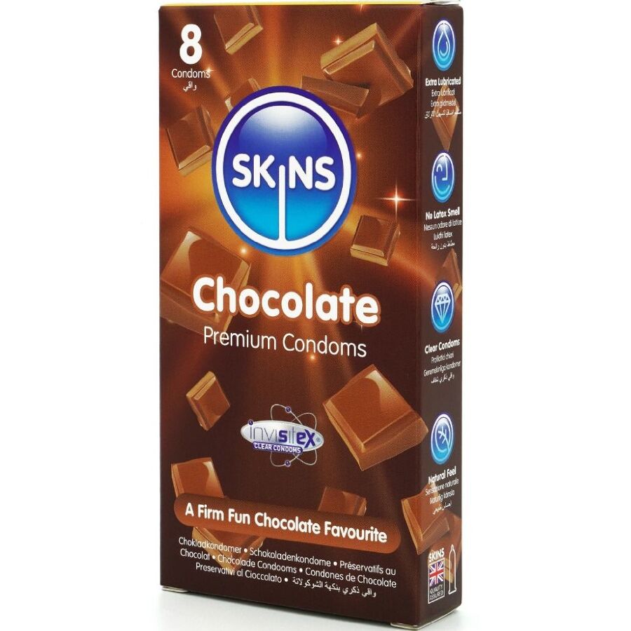 SKINS - CHOCOLATE PREMIUM CONDOMS PACK 8