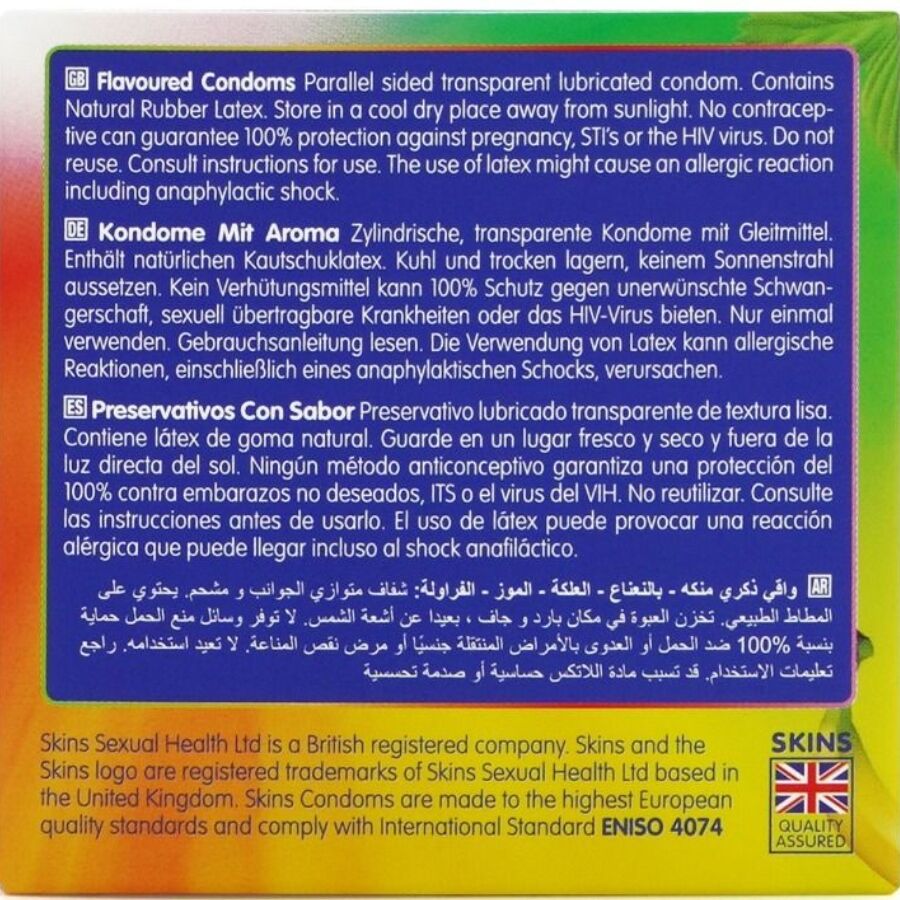 SKINS - MULTI FLAVORS PREMIUM CONDOMS PACK 4
