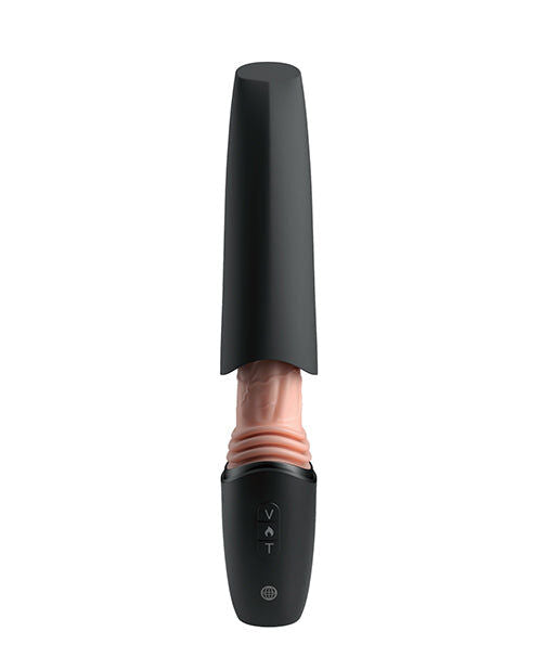 KING COCK PLUS - THRUSTING COCK PRO SILICONE DILDO WITH THROTTLE, VIBRATION AND HEAT LIGHT 12.7 CM